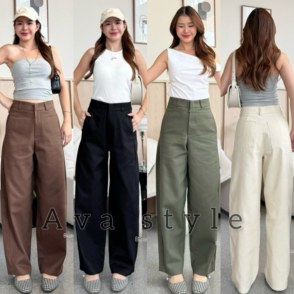 วินเทจ S-XXXL กางเกงขายาวทรงลุงstyleวินเทจ ญ/ช ใส่ได้ ผ้าดีทรงสวย