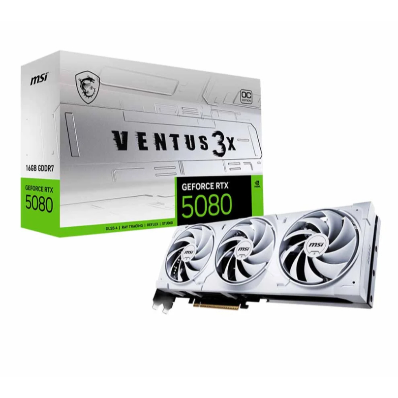 VGA MSI GEFORCE RTX 5080 16G VENTUS 3X OC WHITE - 16GB GDDR7