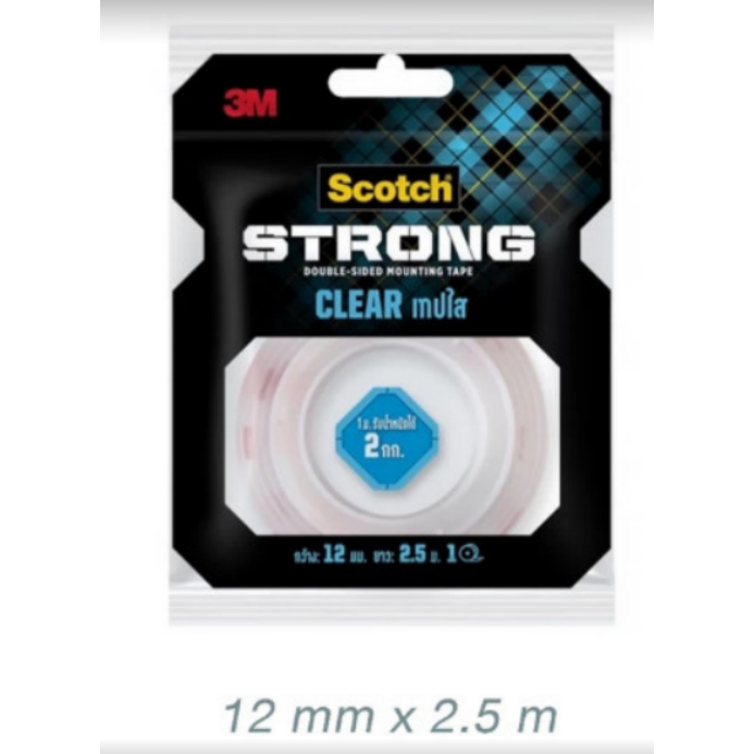 เทปกาว 2 หน้า ชนนิดใส CLEAR MOUNTING TAPE 3M # 4010 ขนาด 12 มม  ความยาว 2.5 เมตร ราคาถูก Shopee Lazada