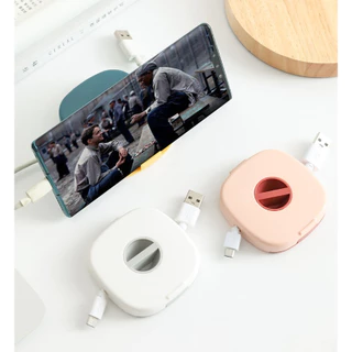 (พร้อมส่ง) two tone box - กล่องเก็บสายชาร์จ สายหูฟัง แบบพกพา เก็บสาย USB แบบสี่เหลี่ยมสองสี ตั้งโทรศัพท์มือถือได้