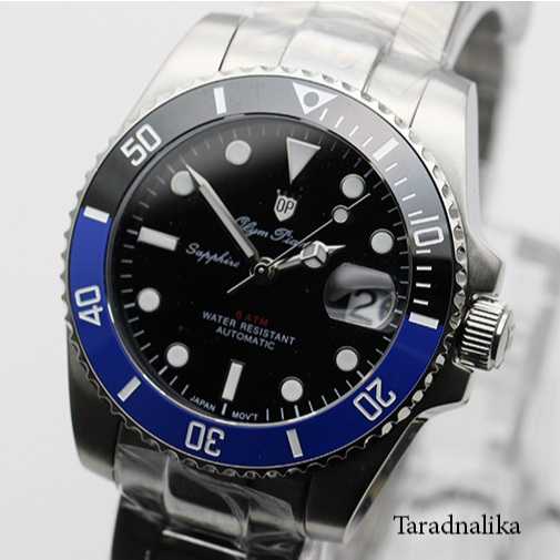 นาฬิกา Olym pianus Automatic submariner sapphire 899832AG-423 Gen II หน้าทูโทนน้ำเงินดำ