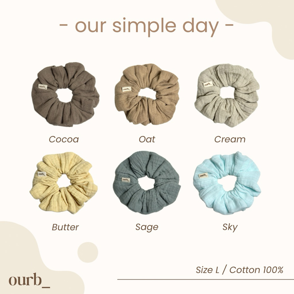 ยางรัดผม Scrunchies_our simple day~ size L☁️