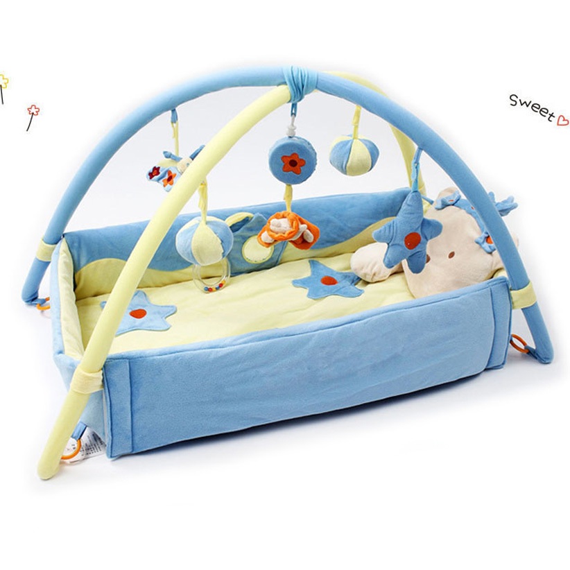 Smart Baby Play gym Play mat ที่นอนเด็ก สำหรับนอนเล่น ทำกิจกรรม : สีฟ้า ( ของเล่นเสริมพัฒนาการ ของขว