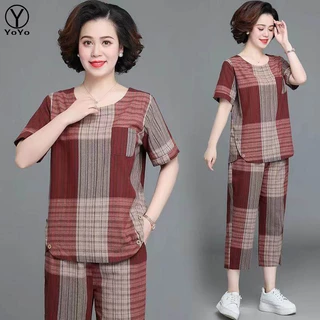 YOYO ชุดเซต 2 ชิ้น แฟชั่นผู้หญิงสไตล์เกาหลี คอกลม ใส่ได้หลายโอกาส เนื้อผ้าดีใส่สบาย New Fashion women's รุ่น2763