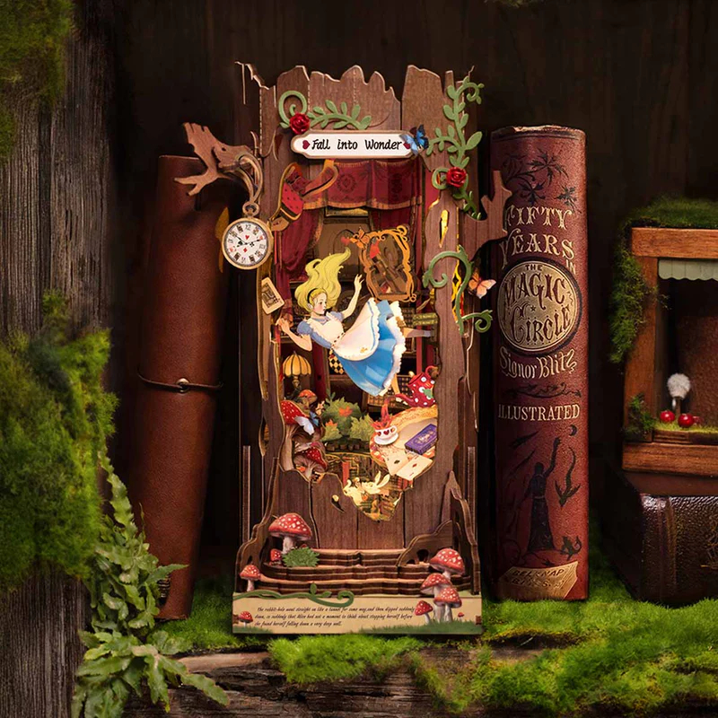 🎩 ส่งด่วน กทม. 🚀  Funtory ที่กั้นหนังสือ DIY Book Nook Fall into Wonder ของเล่น Rolife TGB12