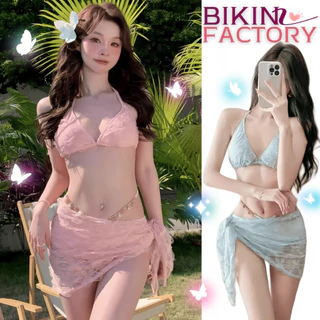 BIKINI FACTORY ชุดชายหาด เซตบิกินี่ 3 ชิ้น บิกินี่ผู้หญิง 👙 มีไซส์ M-XL | น้ำหนัก 40-65 กก. Y569