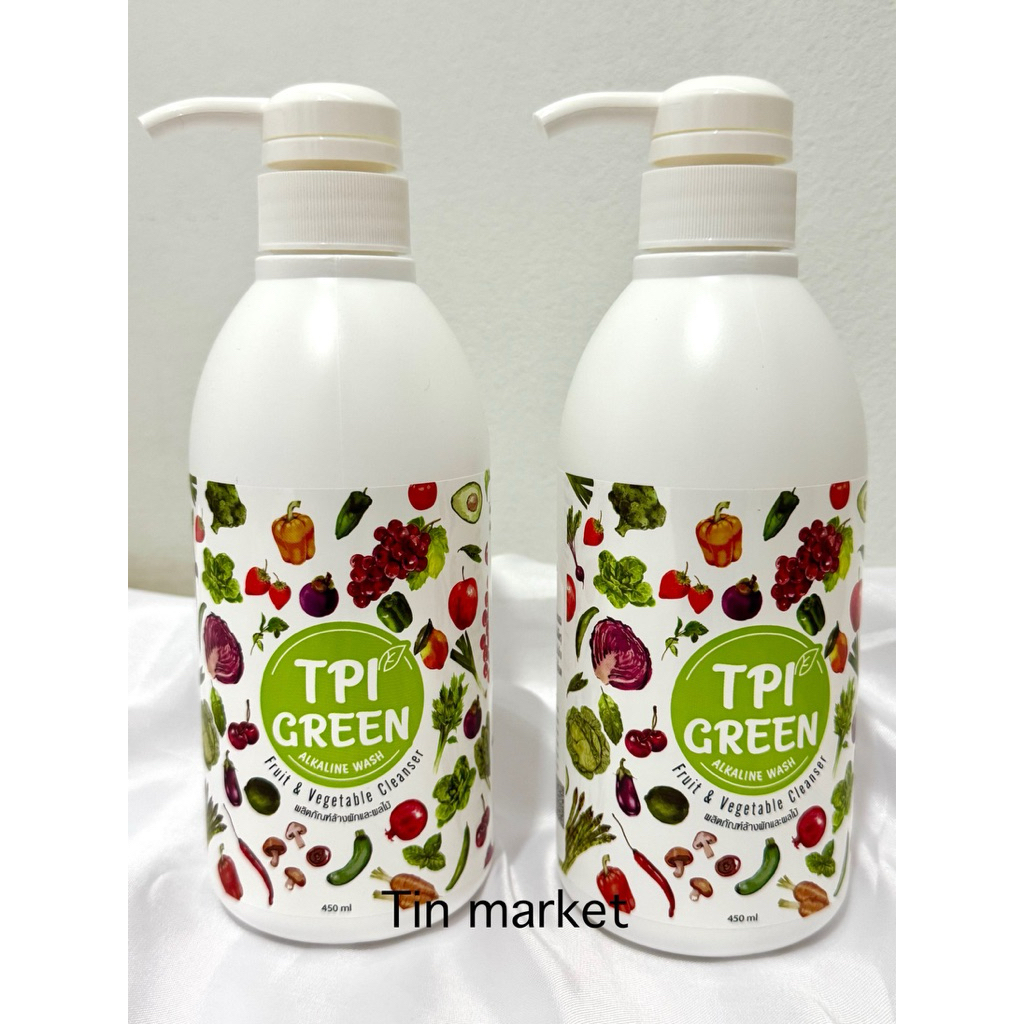 น้ำยาล้างผักผลไม้ TPI Green Alkaline Wash ขวด 450ml