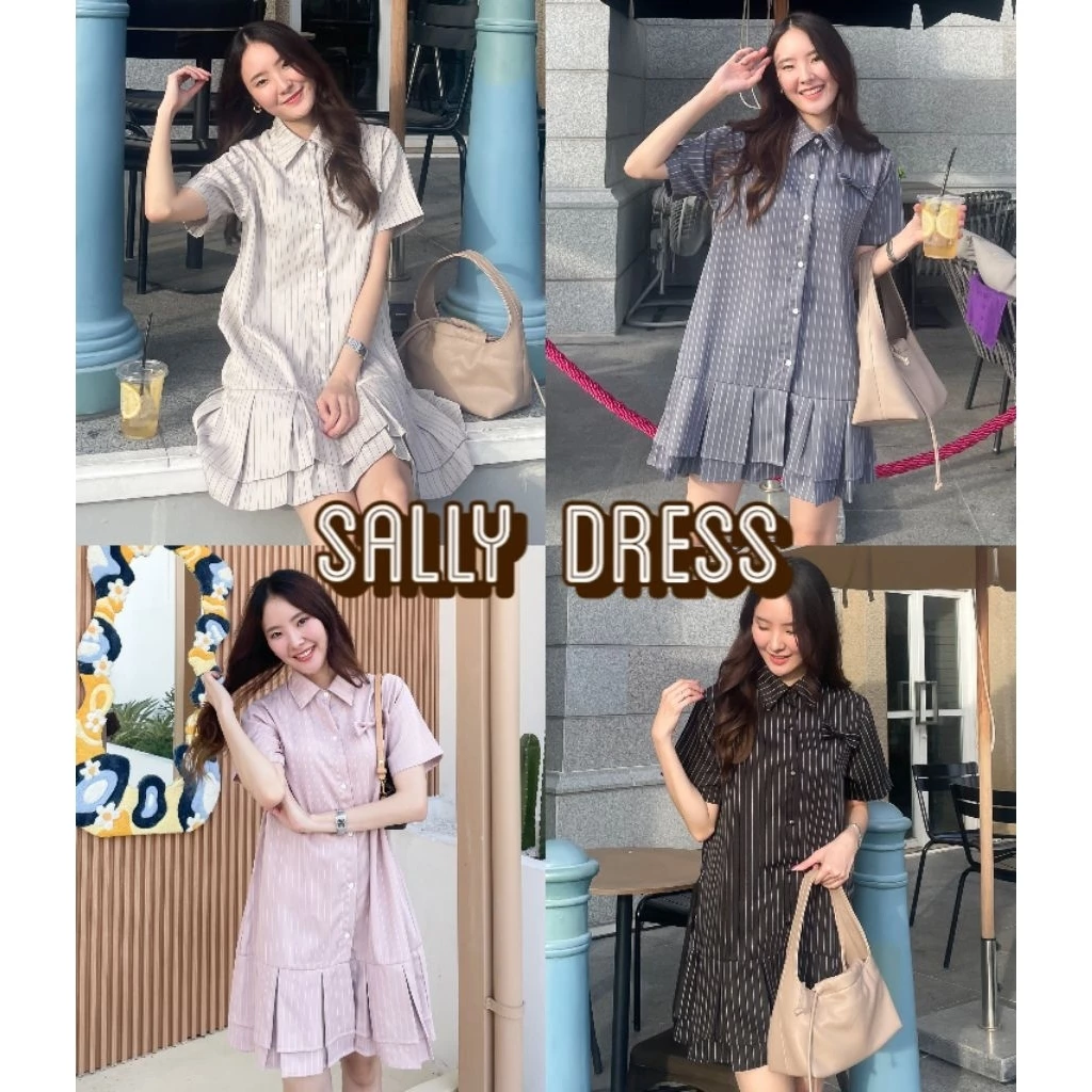 Sally dress เดรสสั้น เดรสเชิ้ต เสื้อเชิ้ต อก38 ยาว35นิ้ว
