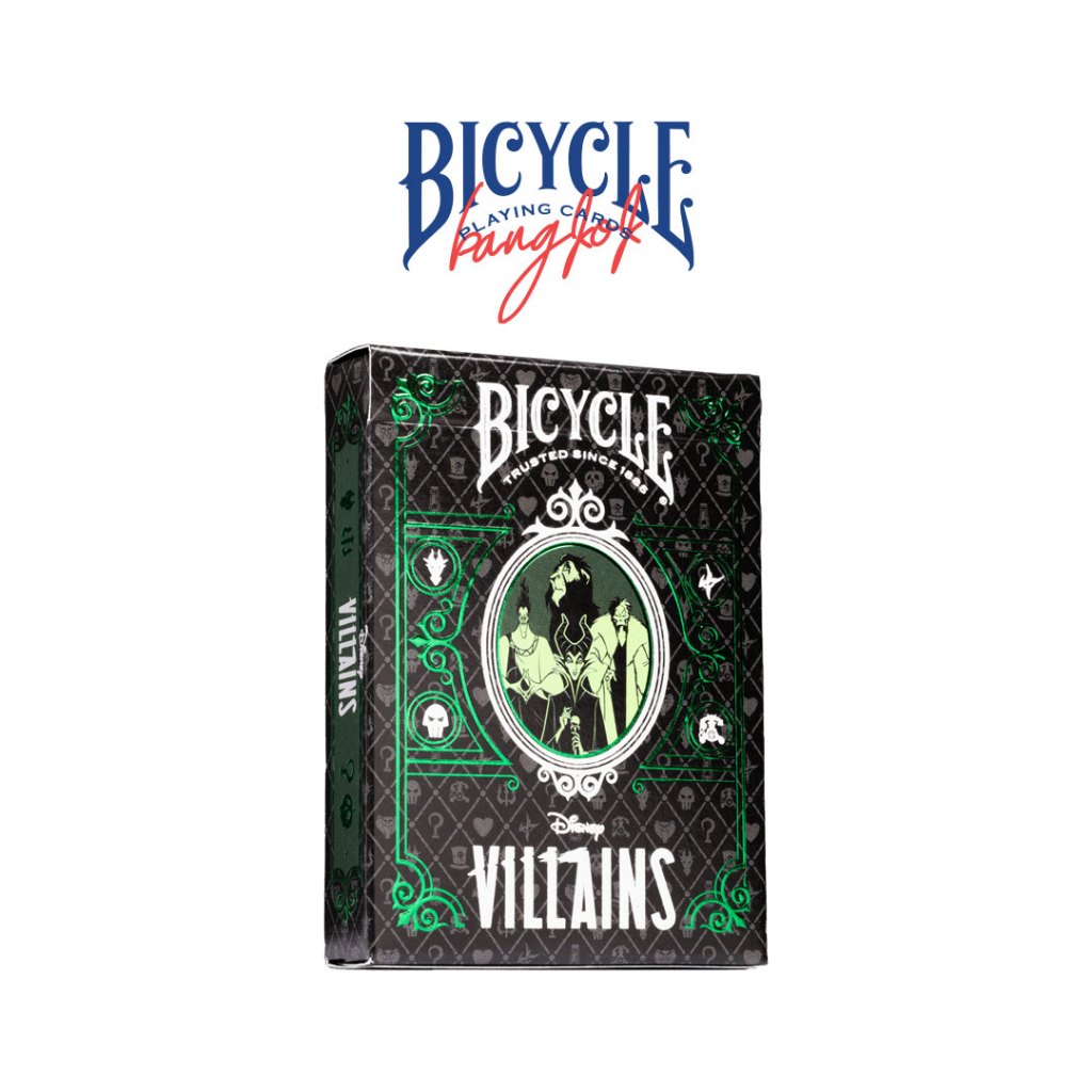 ไพ่ Bicycle Disney Villains – Green Edition (แท้) การ์ดสะสม อุปกรณ์มายากล