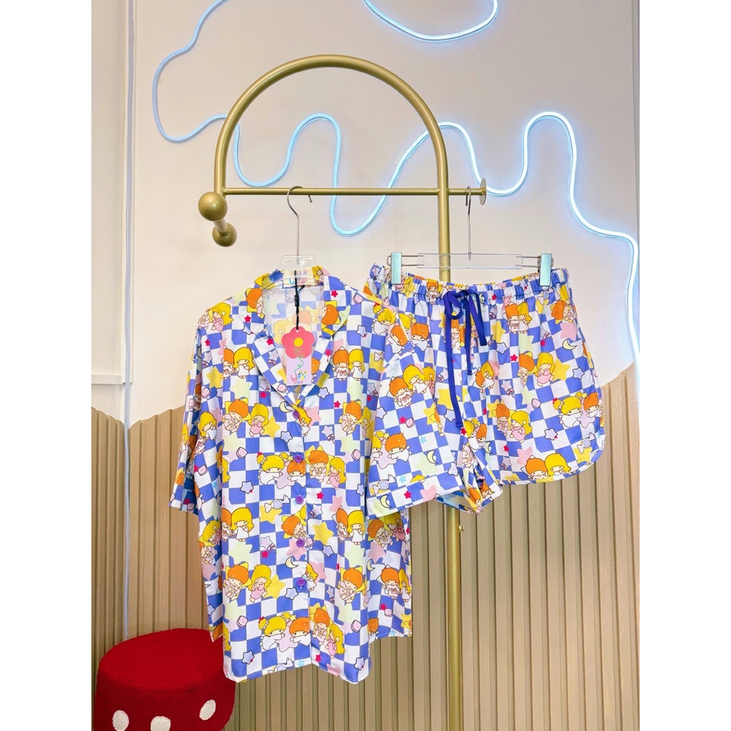 รวมลายชุดนอนงานป้าย well wear แขนสั้นกางเกงขาสั้น plus size.