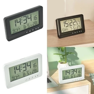 2025 นาฬิกาปลุกเดินทางจอแสดงผล LCD นาฬิกาดิจิตอลพร้อมนาฬิกาปลุกแบบ Dual แบบพกพาพร้อมปฏิทินสําหรับห้องนอน Office Travel