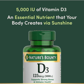 ✅พร้อมส่ง วิตามินดี3 ☀️Nature’s Bounty, Vitamin D3, Immune Health 2000IU-5000IU , 240 Softgels