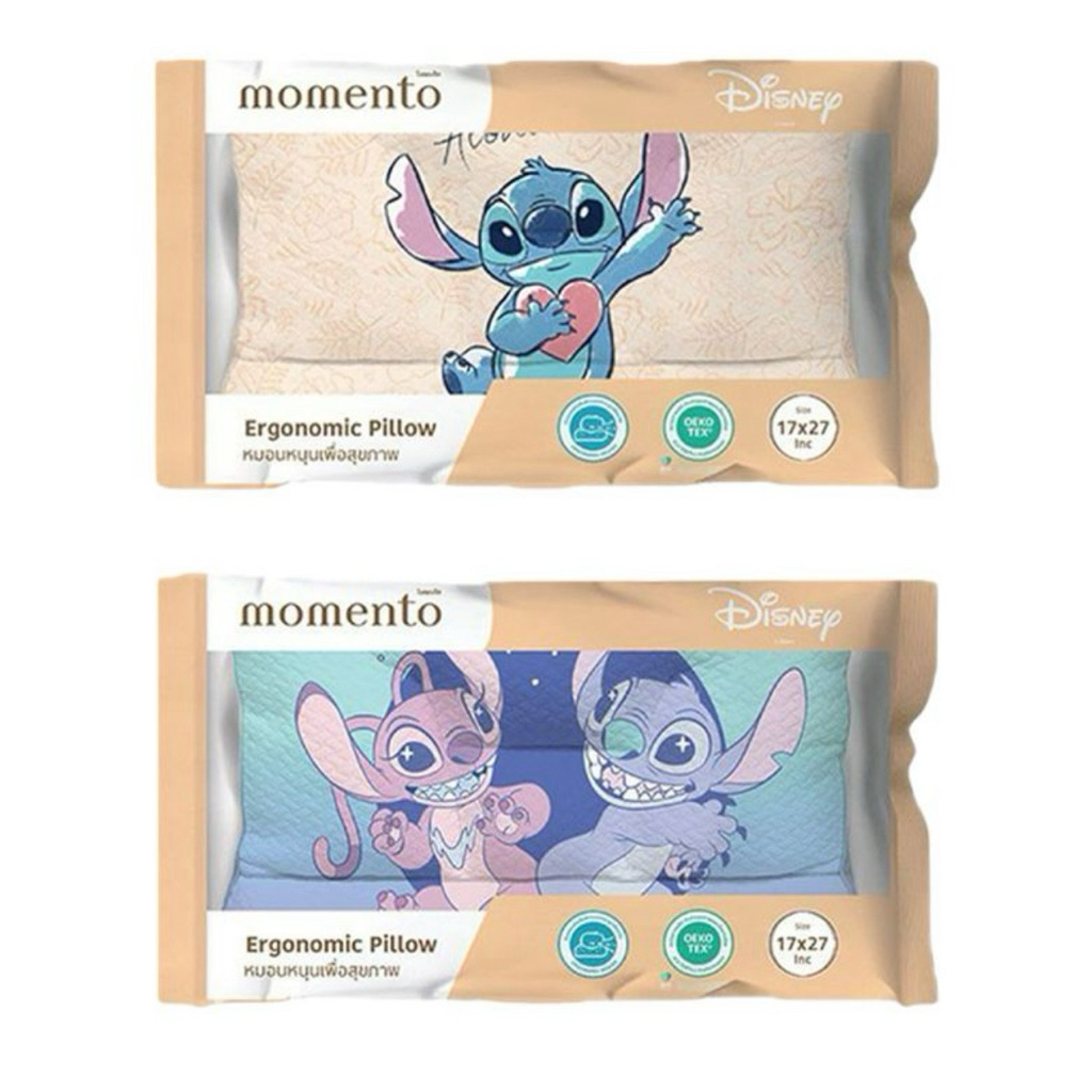 Momento หมอนหนุนเพื่อสุขภาพ ลาย Stitch ขนาด 17x27 นิ้ว (ลายลิขสิทธิ์แท้)