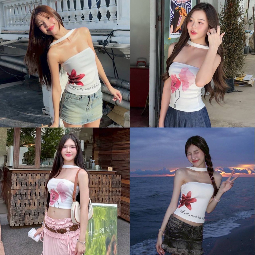 💕ShopBypuy💕เกาะอกพิมพ์ลายดอกไม้ใส่ซัมเมอร์ รูปที่ 3