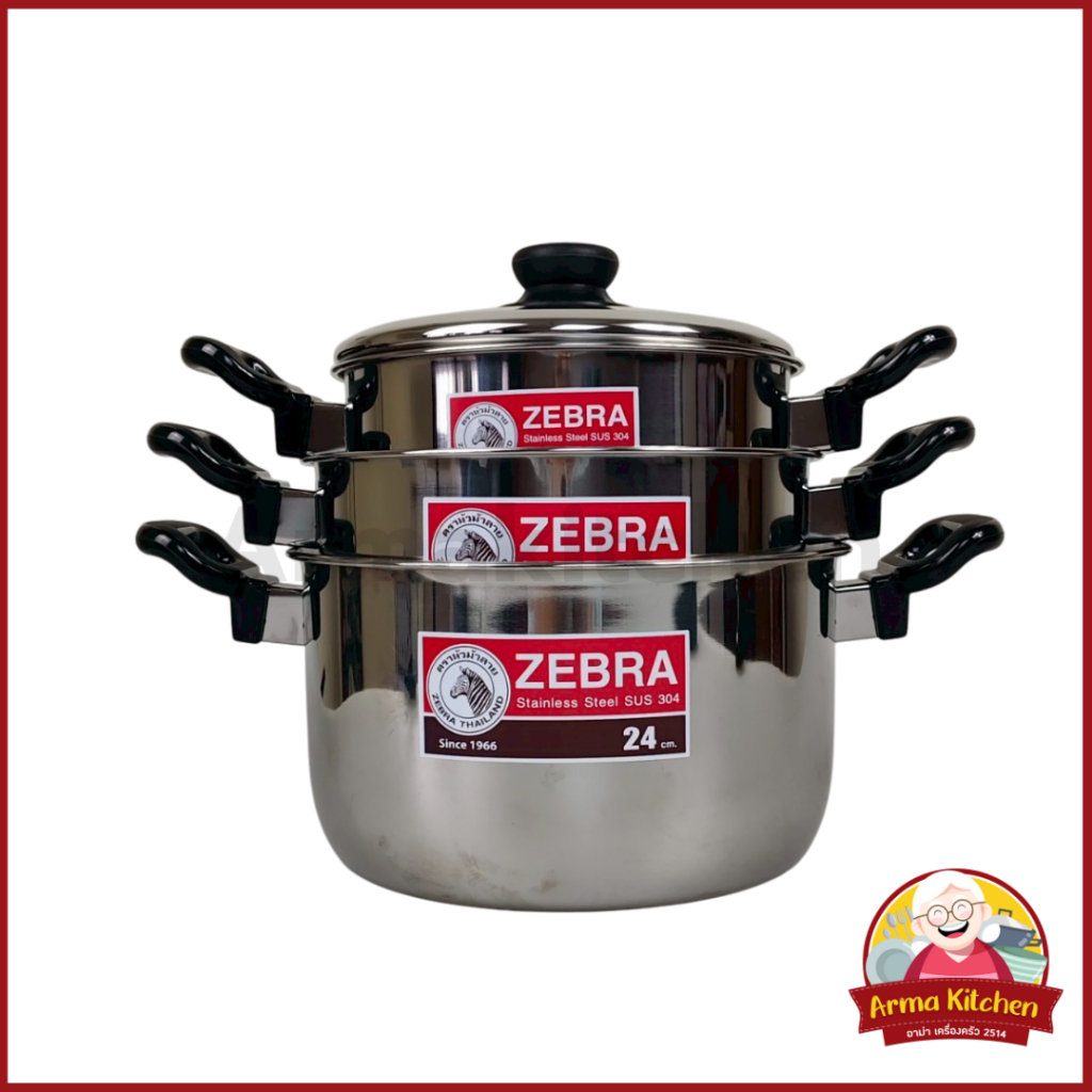 หม้อสแตนเลส หม้อหุงต้มรุ่น Tiger ตราม้าลาย 20/22/24 ซม.
