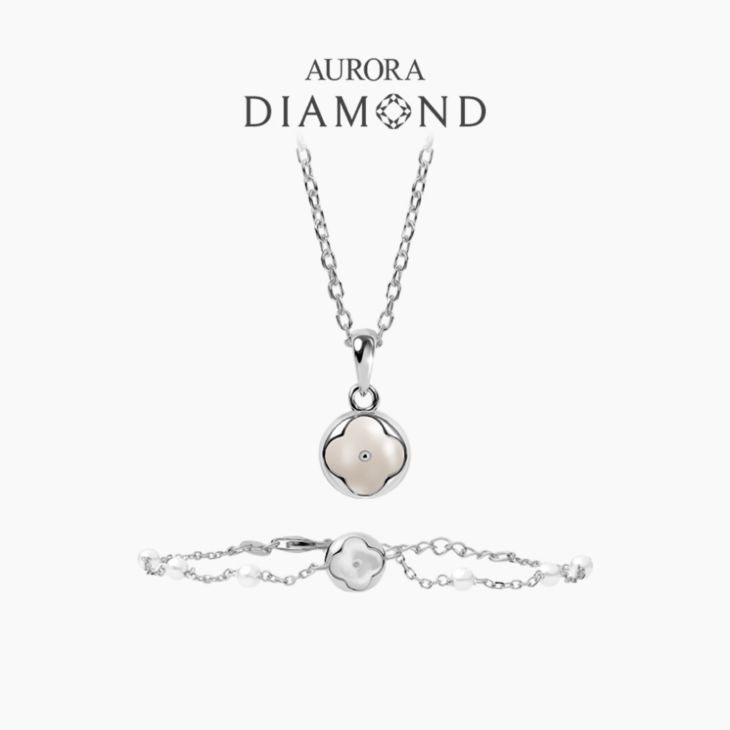 Aurora Diamond  เซตสร้อยคอและสร้อยข้อมือ Mother of Pearl Collection DBPL007+DNPL006