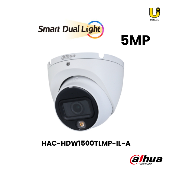 [มีส่งด่วน] DAHUA กล้องวงจรปิด IP กลางคืนภาพสี 5MP(ไมค์) รุ่นDH-HAC-HDW1500TLMP-IL-A ประกันศูนย์