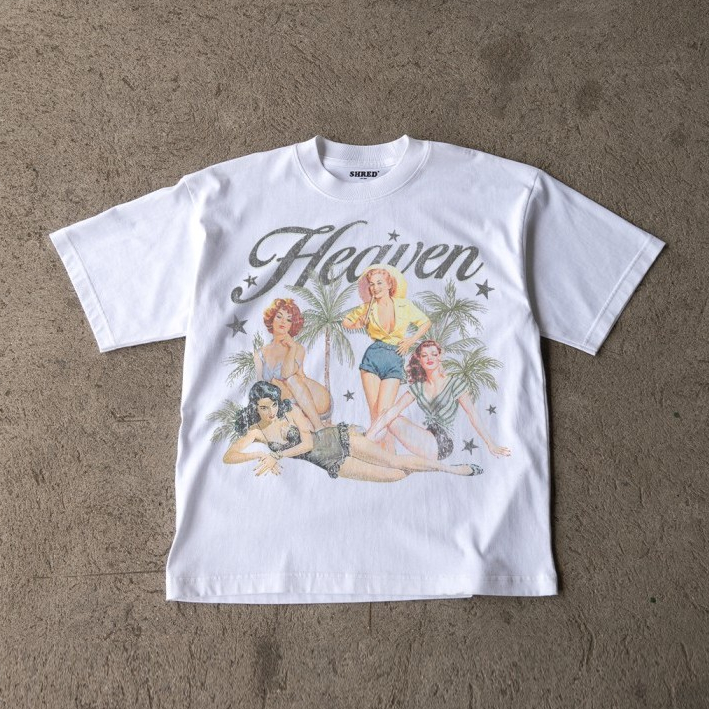 SHRED® - LOVE HATE -TEES - COTTON100% - เสื้อยืดทรงโอเวอร์ไซส์ลายผู้หญิง