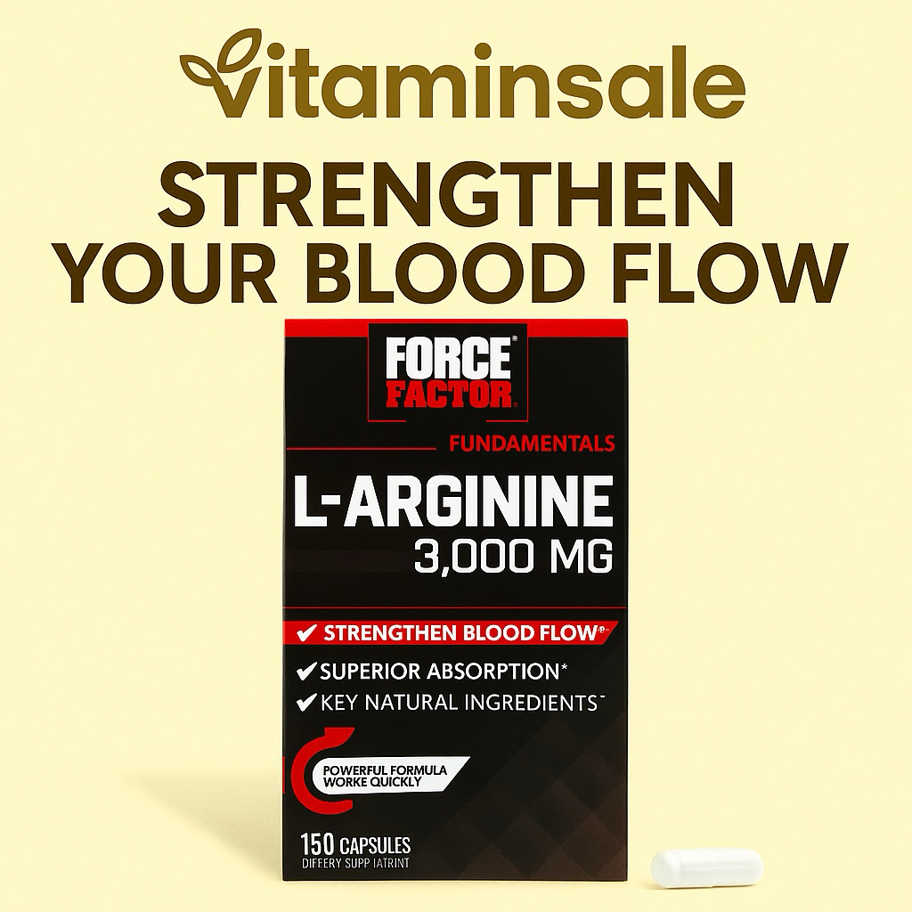 Force Factor L-Arginine 3000mg 150 แคปซูล เสริมกรดอะมิโนและสารสกัดธรรมชาติ