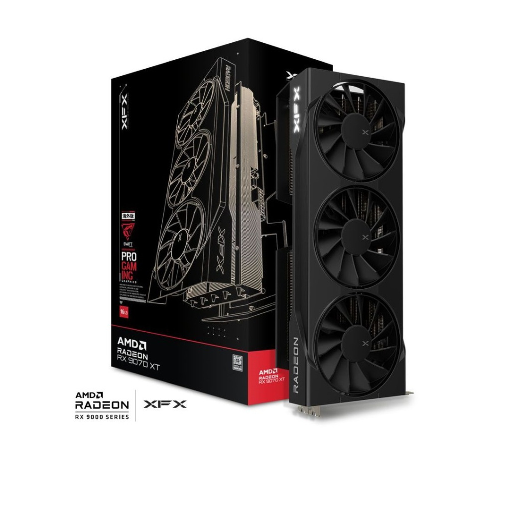 XFX Swift Radeon RX 9070XT Gaming Edition 16GB GDDR6 Graphics Card การ์ดจอ (RX-97TSWF3B9)