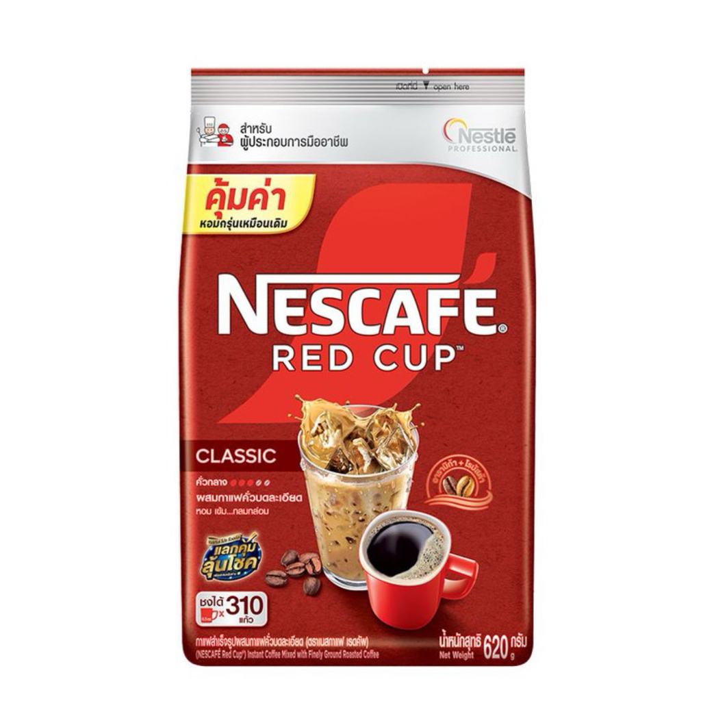เนสกาแฟ เรดคัพ กาแฟถุงเติม กาแฟสำเร็จรูปผสมกาแฟคั่วบดละเอียด620กรัม
