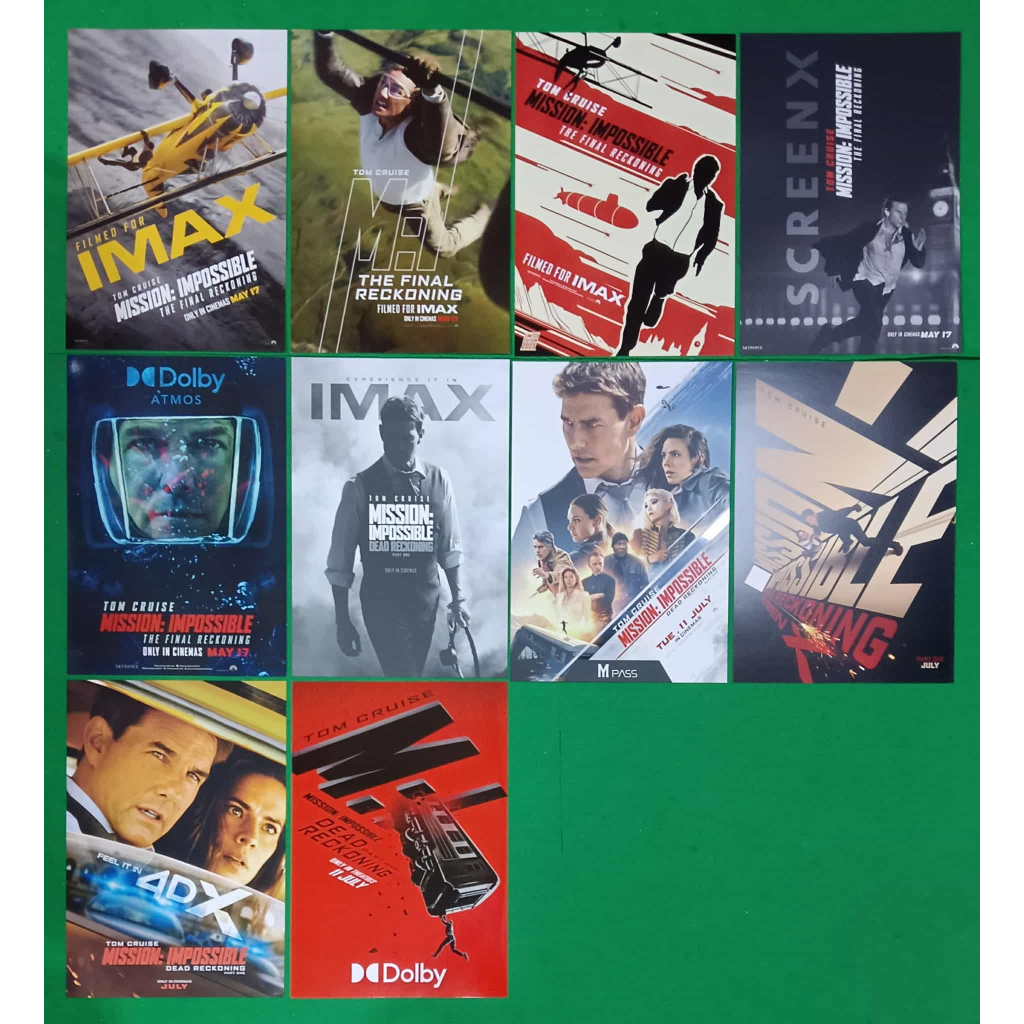 มิชชั่นอิมพอสซิเบิ้ล Mission:Impossible Dead Reckoning และ Final Reckoning โปสเตอร์ขนาด 13x19 นิ้ว ภาคเดิมและภาคล่าสุด