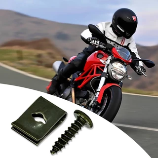 50/100ชิ้น คลิปสกรูโลหะ รูปตัว U ป้องกันสนิม สกรูโลหะรูปรถจักรยานยนต์ Motorcycle Fasteners and Clips