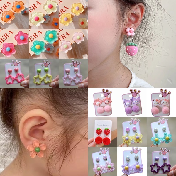 ต่างหูเด็ก,ตุ้มหูเด็ก,ต่างหูหนีบ,ต่างหูแบบหนีบ พร้อมส่ง
