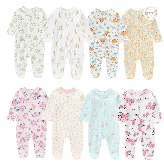 CICI baby ชุดนอนคลุมเท้า(0~เด็กน 3 เดือน~6 เดือน~9-18เดือน）คุณภาพสูง ให้ความอบอุ่น ชุดนอนเด็ก ชุดเด็ก