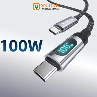 YOOK 100W Type C สายชาร์จเร็ว E-Marker สําหรับ iPhone 16 Pro Max 15 Series Samsung S24 S23 Ultra iPad Pro Macbook