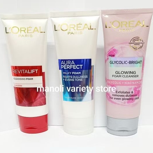 100 มล Loreal milky whip foam ลอรีอัล ปารีส ไวท์ มิลค์กี ออร่า วิปโฟม โฟมล้างหน้า Glycolic ไกลโคลิค L'Oreal