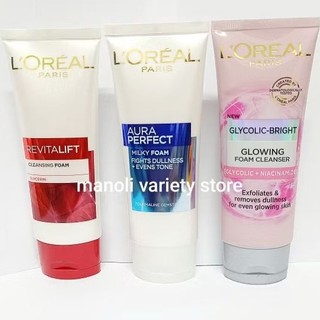 100 มล Loreal milky whip foam ลอรีอัล ปารีส ไวท์ มิลค์กี ออร่า วิปโฟม โฟมล้างหน้า Glycolic ไกลโคลิค L'Oreal