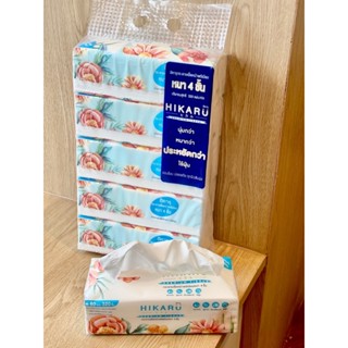 ฮิคารุพรีเมียมไร้ฝุ่นหนา 4 ชั้น 1 แพ็ค 5 ห่อ