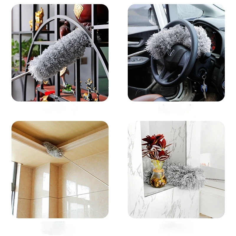 [จัดส่งจากกรุงเทพฯ] แปรงปัดฝุ่น ไม้ปัดฝุ่น ไม้กวาดหยากไย่ ไม้ปัดฝุ่นไมโครไฟเบอร์ ปรับความงอ ปรับยืดได้ 0.8-2.8 ม ฝุ่นไม่ - รูปที่ 4