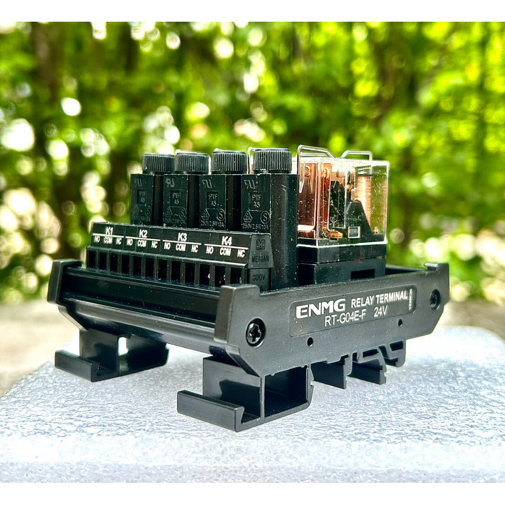 Module Relay 4Chanel ENMG รุ่น G2R-2 24VDC (เทียบเท่า Omron) DIN Rail Fuse10A 1 Contact N.O N.C COM 