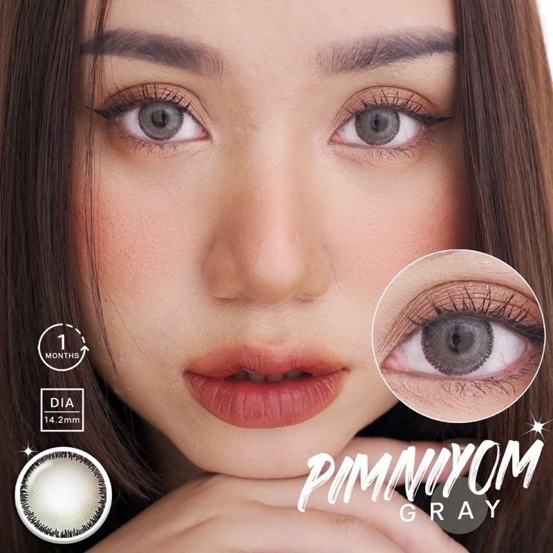 💋 มีค่าสายตา 💋 Wink Pimniyom Gray Brown  💋  บิ๊กอาย สุดปัง คอนแทคเลนส์ รายเดือน มีอย แถมตลับฟรี  เลนส์นิ่ม สวยปังมาก