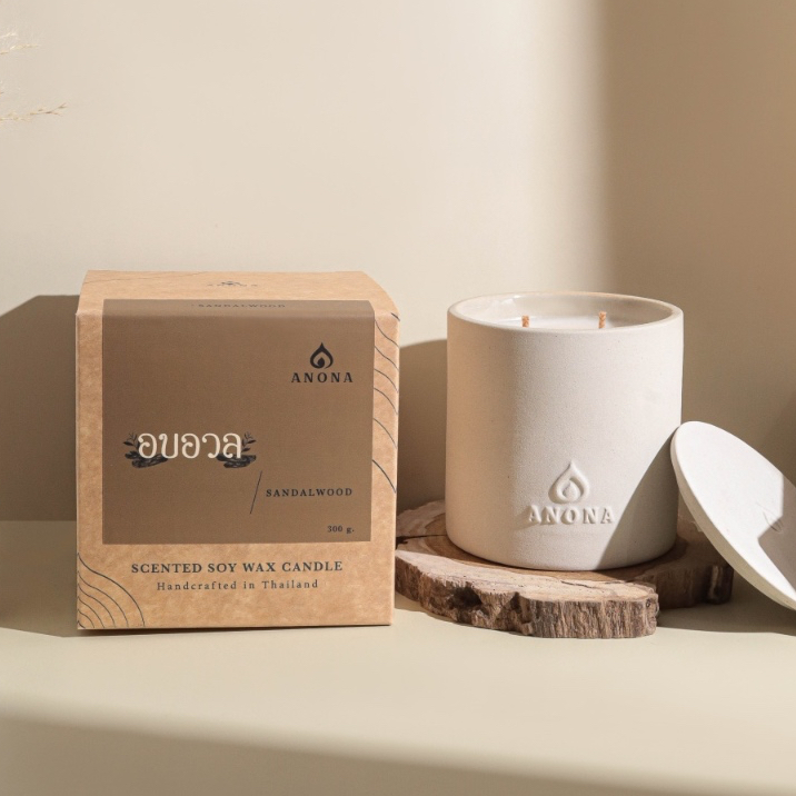 ANONA Thailand | เทียนหอมไขถั่วเหลืองกลิ่นอบอวล (Sandalwood)