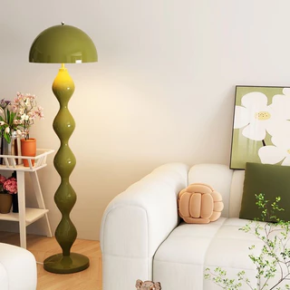 โคมไฟตั้งพื้นรูปเห็ด floor lamp สไตล์มิดเซนจูรี่ - ดีไซน์คลื่นหรู ปรับแสง 3 สี สวิตช์เหยียบ