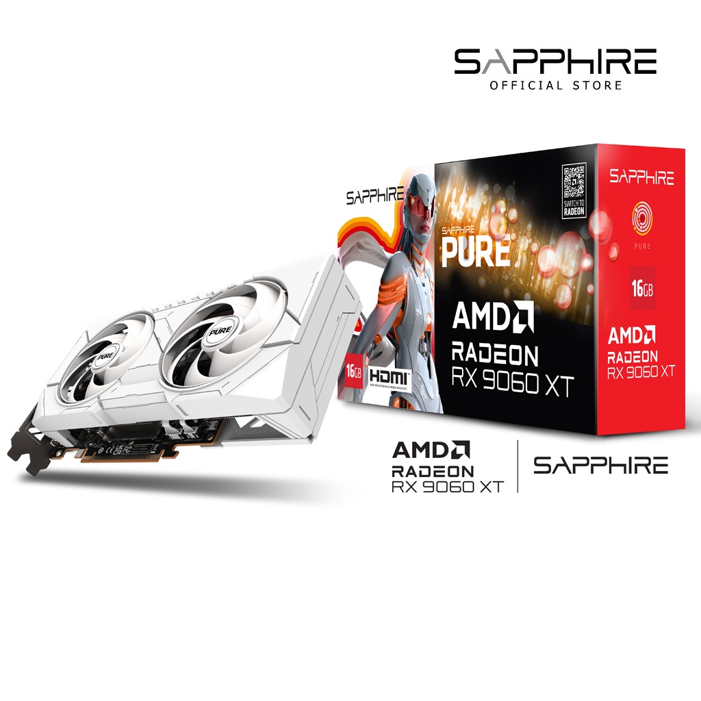 VGA SAPPHIRE PURE AMD RADEON RX 9060 XT GAMING OC 16GB DUAL HDMI/DUAL DP