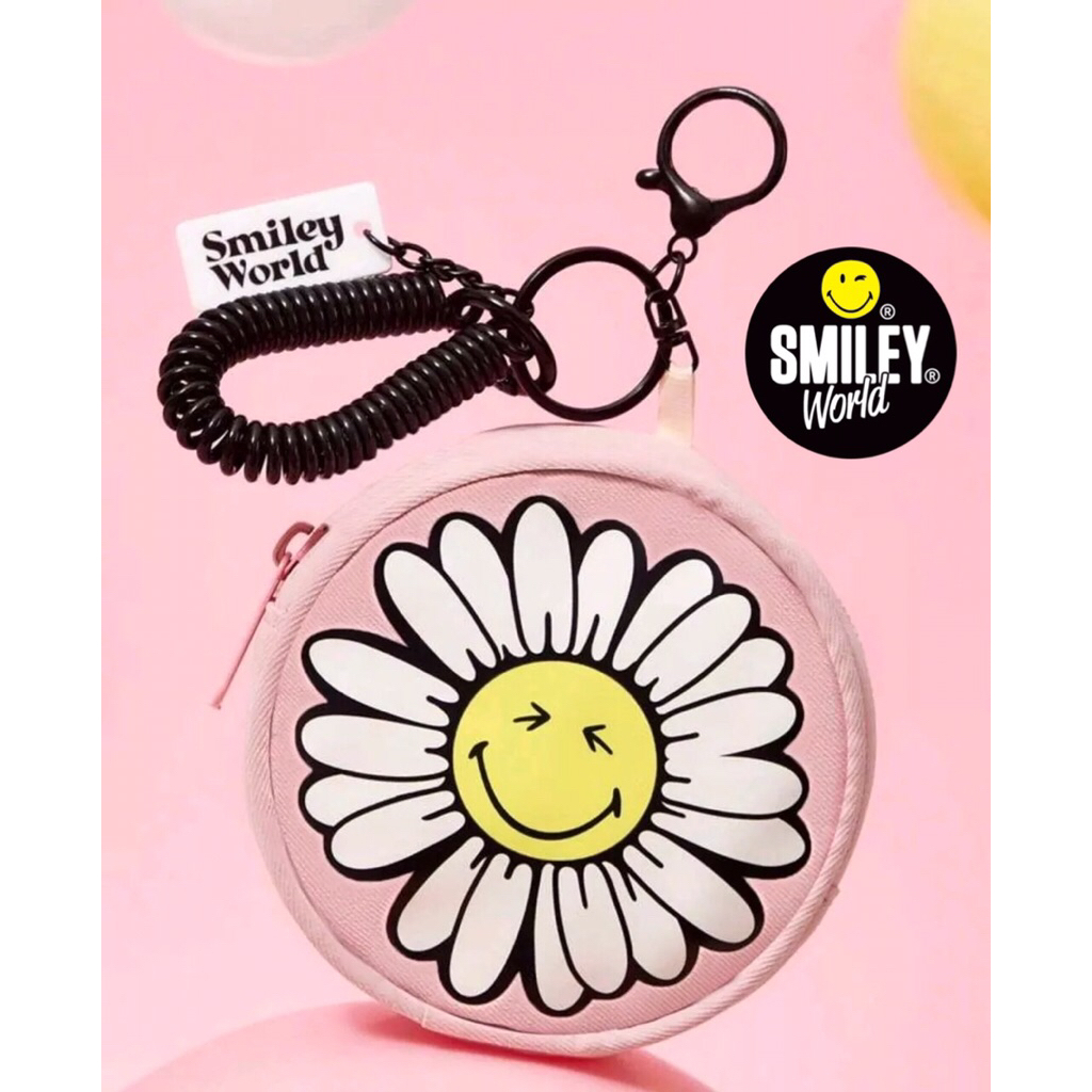 [พร้อมส่ง🇹🇭] กระเป๋าสตางค์พวงกุญแจ Smiley World©️ 100% official licensed product