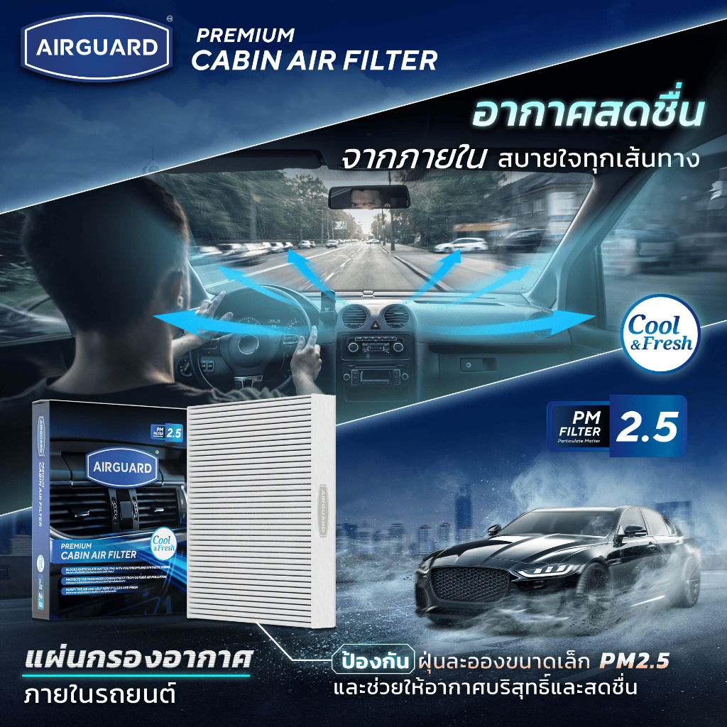 [PM2.5] AIRGUARD กรองแอร์ MAZDA 3 (BL) 2011-2014 - รูปที่ 2