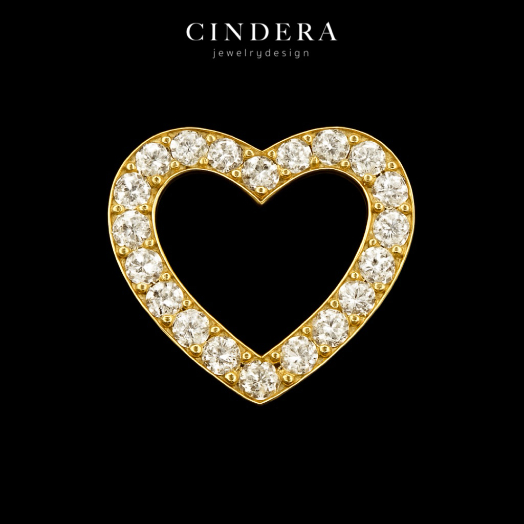 จี้เพชรแท้ ดีไซน์ มินิมอล ตัวเรือนทอง 9K ITALY 375 🇮🇹 มีใบรับประกันสินค้า