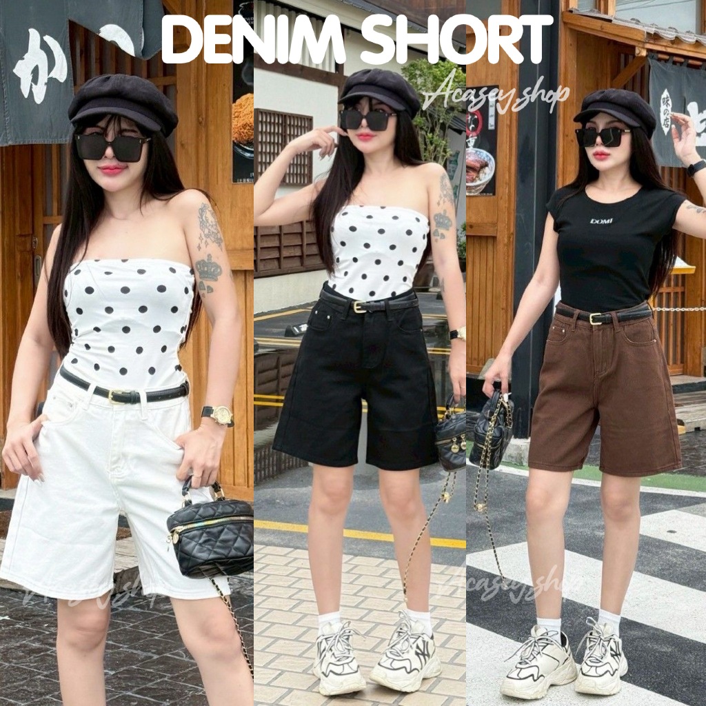 Acasey กางเกงยีนส์ผู้หญิง ขาสั้น ขา3ส่วน SWEET SHORT DENIM   ไซค์S-XL