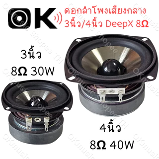 ลําโพง DeepX ดอกลําโพงเสียงกลาง 3นิ้ว 4นิ้ว 8โอมห์ ดอกเสียงกลางแน่นๆ ลำโพงเสียงดี สำหรับรถยนต์ เครื่องเสียงบ้าน