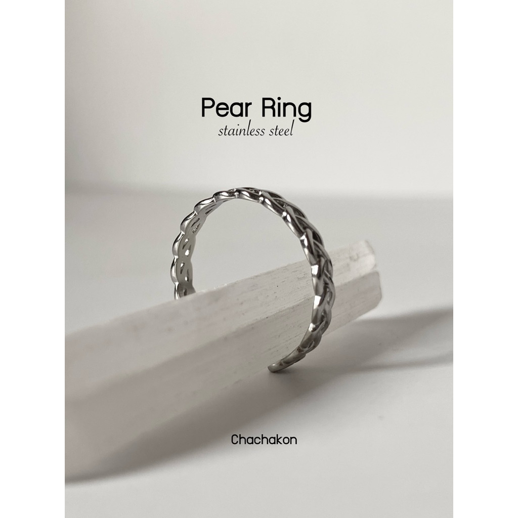 แหวนสแตนเลส pear ring