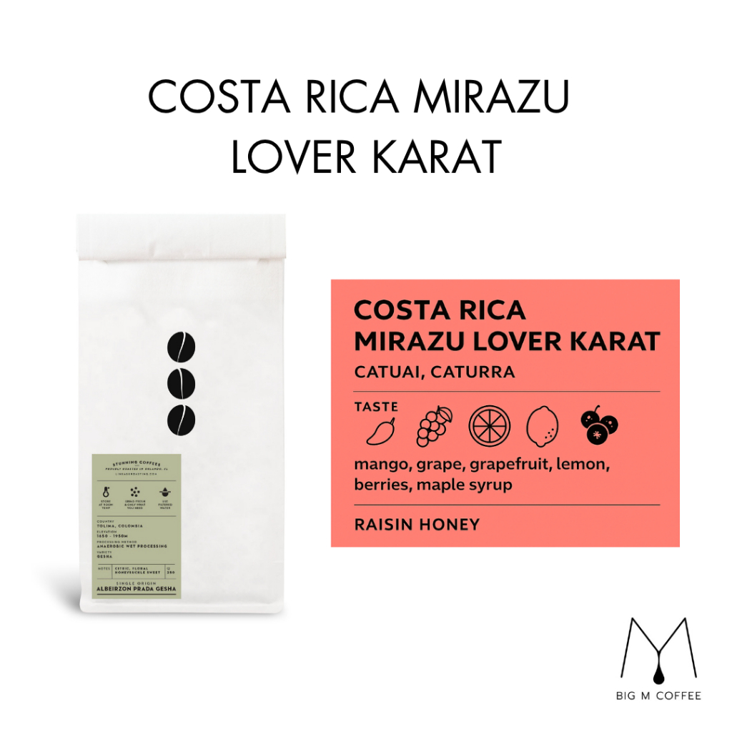 Big m เมล็ดกาแฟ Costa Rica Mirazu Lover Karat