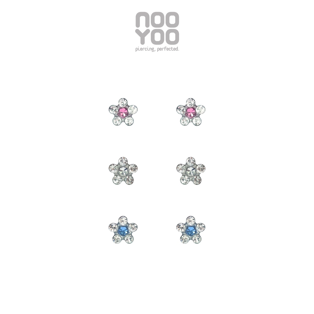 NooYoo ต่างหูสำหรับผิวแพ้ง่าย Daisy SET (ก้านขาว/ก้านทอง)