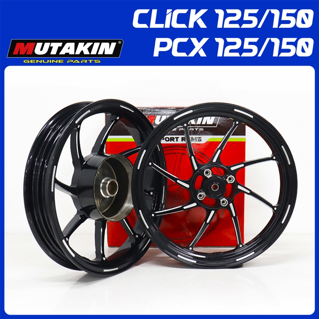 MUTAKIN ล้อแม็ก 801 RIM ล้อแม็กคลิก HONDA CLICK125(i) / CLICK150(i) / PCX125 / PCX150 คลิก125i คลิก150i 1.8*2.15-14