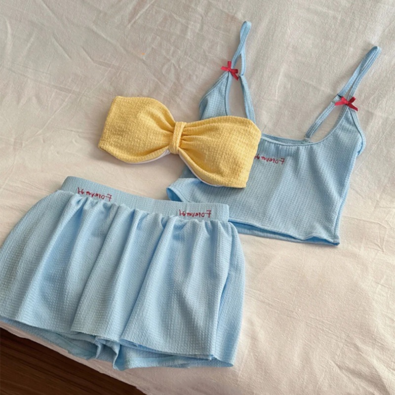 jqk ชุดว่ายน้ำผู้หญิงเซ็ท 3 ชิ้น  ดีไซน์ทันสมัย (สีฟ้า) รุ่น 0354 ราคา ถูกที่สุด ดีลบีเคเค แกลเลอรีภาพที่ 3