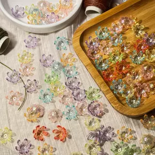 จี้ลูกปัดดอกไม้ ลูกปัดดอกไม้แบบครอบ 10กรัม diy